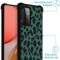 iMoshion Design hoesje met koord voor Samsung Galaxy A72 - Luipaard - Groen / Zwart