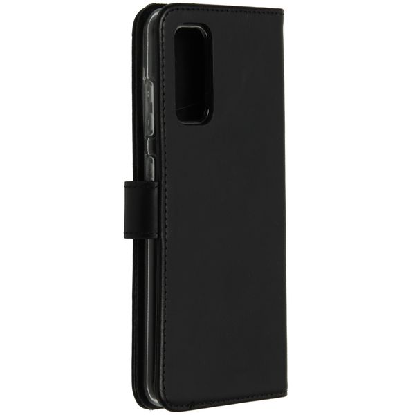 Selencia Echt Lederen Bookcase Samsung Galaxy S20 - Zwart