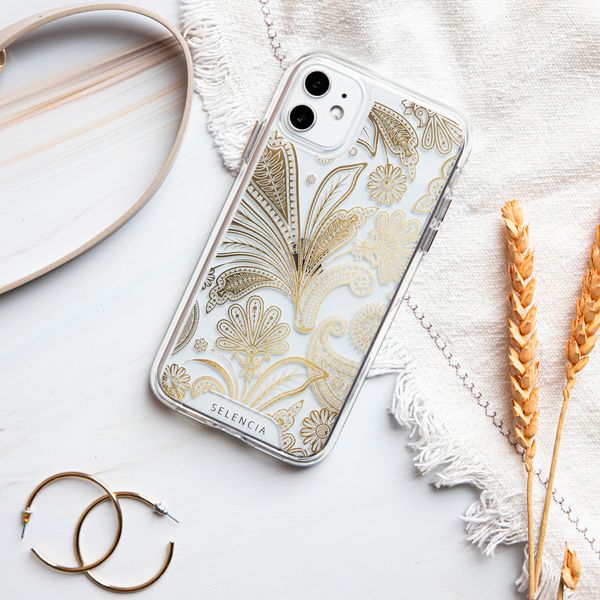 Selencia Fashion Extra Beschermende Backcover iPhone 14 Plus - Paisley Gold