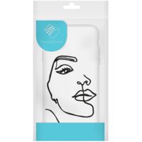 iMoshion Design hoesje iPhone 12 (Pro) - Abstract Gezicht - Zwart