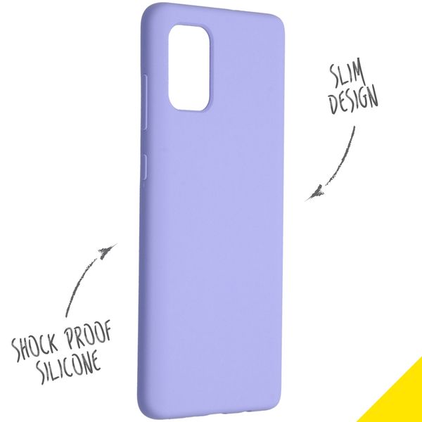 Accezz Liquid Silicone Backcover Samsung Galaxy A71 - Paars