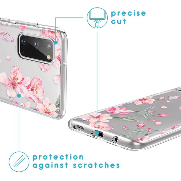 iMoshion Design hoesje Samsung Galaxy S20 - Bloem - Roze