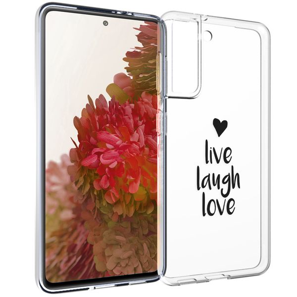 iMoshion Design hoesje Samsung Galaxy S21 - Live Laugh Love - Zwart