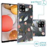 iMoshion Design hoesje Samsung Galaxy A42 - Bloem - Roze / Groen