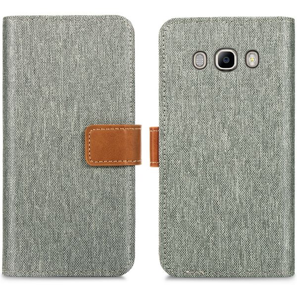 iMoshion Luxe Canvas Bookcase Samsung Galaxy J5 (2016) - Grijs