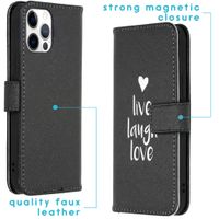 iMoshion Design Softcase Bookcase iPhone 12 (Pro) - Live Laugh Love