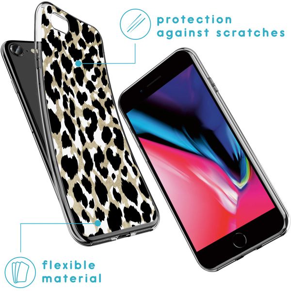 iMoshion Design hoesje iPhone SE (2022 / 2020) / 8 / 7 / 6s - Luipaard / Zwart