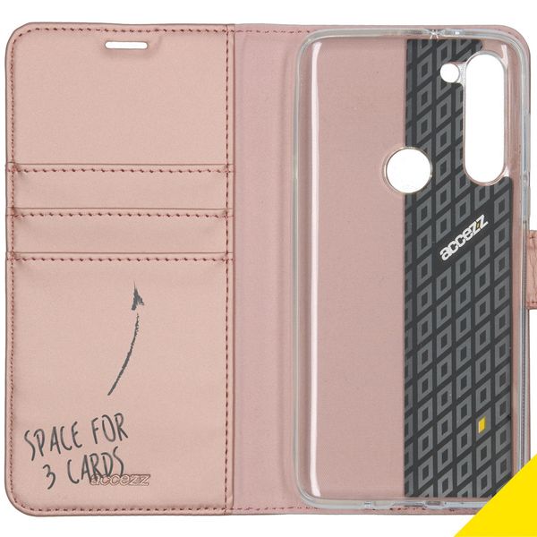 Accezz Wallet Softcase Bookcase Motorola Moto G8 Power - Rosé Goud