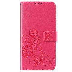 Klavertje Bloemen Bookcase Xiaomi Redmi Note 8 / Note 8 (2021) - Fuchsia