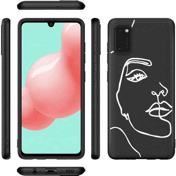 iMoshion Design hoesje Samsung Galaxy A41 - Abstract Gezicht - Wit