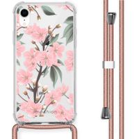 iMoshion Design hoesje met koord iPhone Xr - Bloem - Roze / Groen