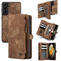 CaseMe Luxe Lederen 2 in 1 Portemonnee Bookcase Samsung Galaxy S21