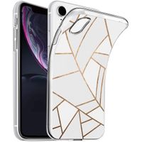 iMoshion Design hoesje iPhone Xr - Grafisch Koper / Wit