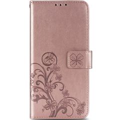 Klavertje Bloemen Bookcase Samsung Galaxy A31 - Rosé Goud