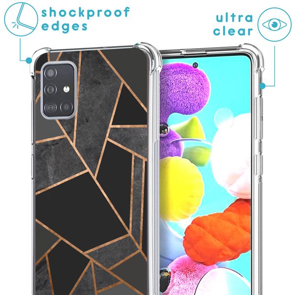 iMoshion Design hoesje met koord Samsung Galaxy A71 - Grafisch Koper - Zwart / Goud