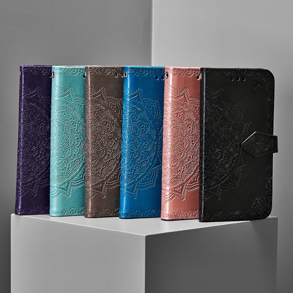 Mandala Bookcase Motorola Moto G8 Plus - Turquoise