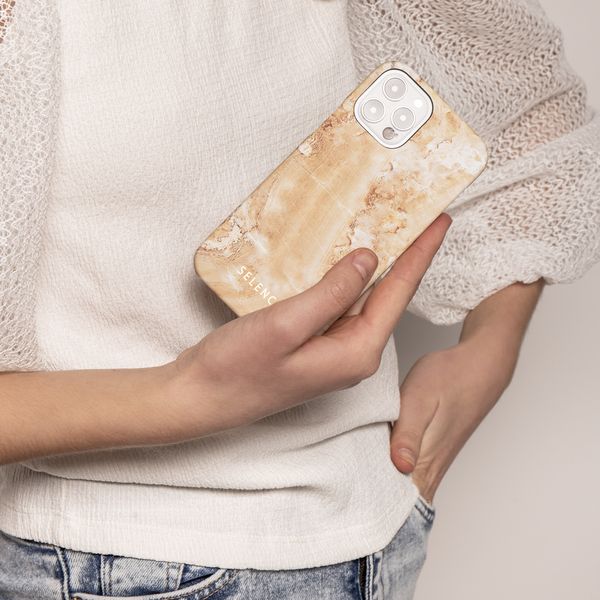 Selencia Maya Fashion Backcover Samsung Galaxy S21 - Marble Sand