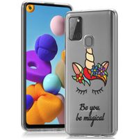 iMoshion Design hoesje Samsung Galaxy A21s - Eenhoorn Magisch - Rood