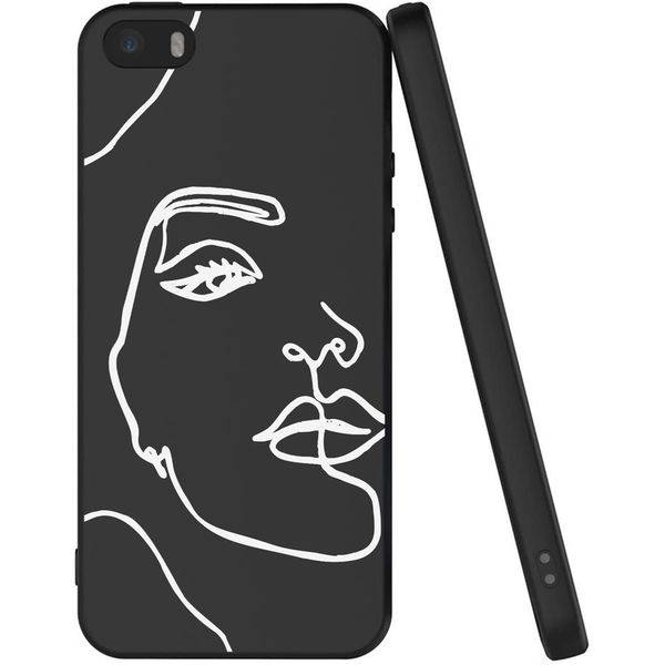 iMoshion Design hoesje iPhone 5 / 5s / SE - Abstract Gezicht - Wit