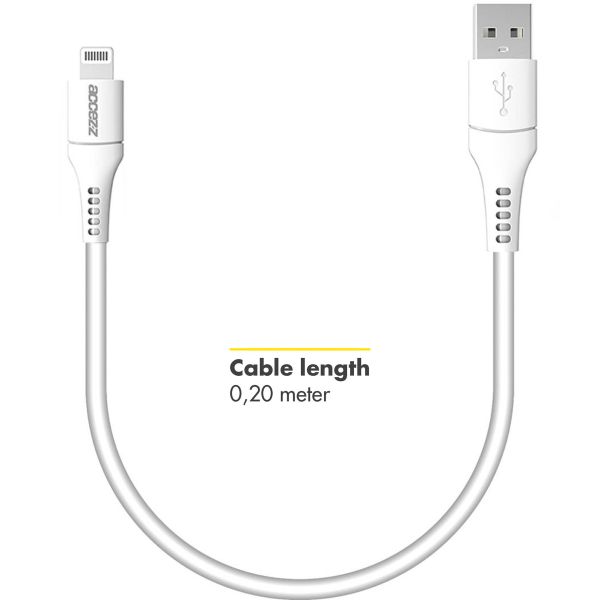 Accezz Lightning naar USB kabel iPhone 13 Pro - MFi certificering - 0,2 meter - Wit