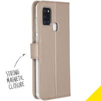 Accezz Wallet Softcase Bookcase Samsung Galaxy A21s - Goud