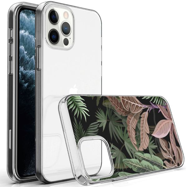 iMoshion Design hoesje iPhone 12 (Pro) - Jungle - Groen / Roze