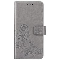 Klavertje Bloemen Bookcase Redmi Note 9 Pro / 9S - Grijs