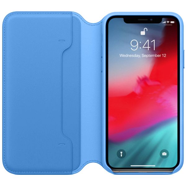 Apple Leather Folio Bookcase iPhone X / Xs - Cornflower