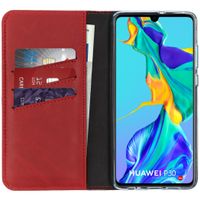 Selencia Echt Lederen Bookcase Huawei P30 - Rood