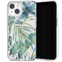 Selencia Fashion Extra Beschermende Backcover iPhone 14 Plus - Green Jungle Leaves