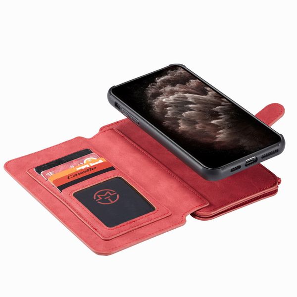 CaseMe Luxe 2 in 1 Portemonnee Bookcase iPhone 11 Pro Max - Rood