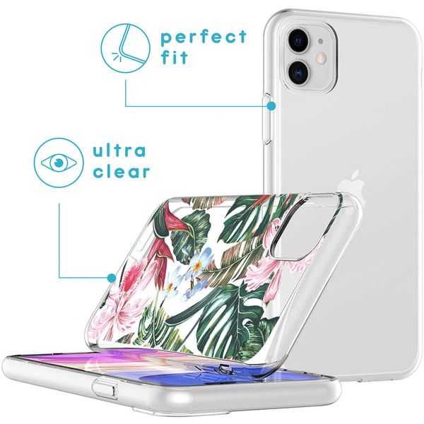 iMoshion Design hoesje iPhone 11 - Jungle - Groen / Roze