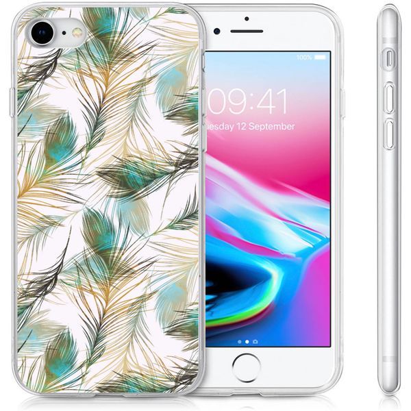 iMoshion Design hoesje iPhone SE (2022 / 2020) / 8 / 7 / 6s - Pauw / Groen