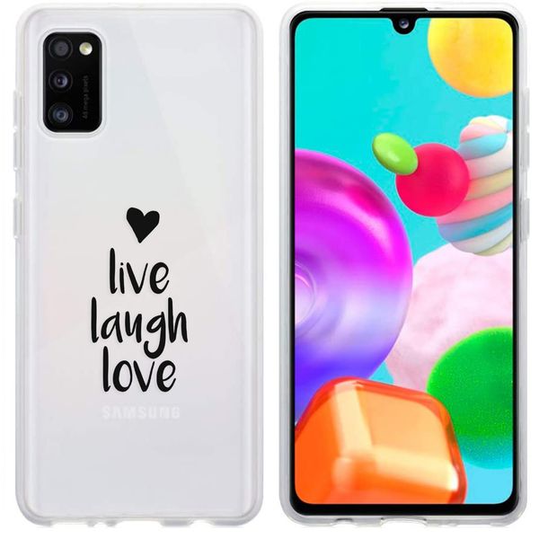 iMoshion Design hoesje Galaxy A41 - Live Laugh Love - Zwart