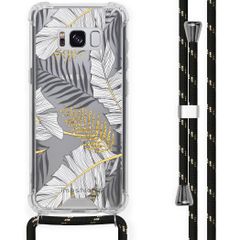 iMoshion Design hoesje met koord Samsung Galaxy S8 - Bladeren - Zwart / Goud