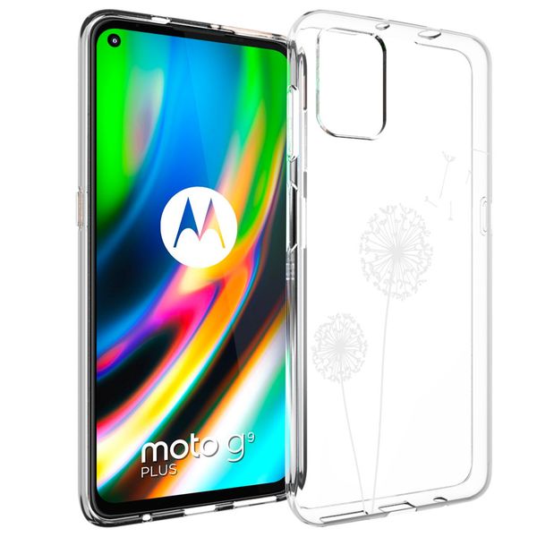 iMoshion Design hoesje Motorola Moto G9 Plus - Paardenbloem - Wit