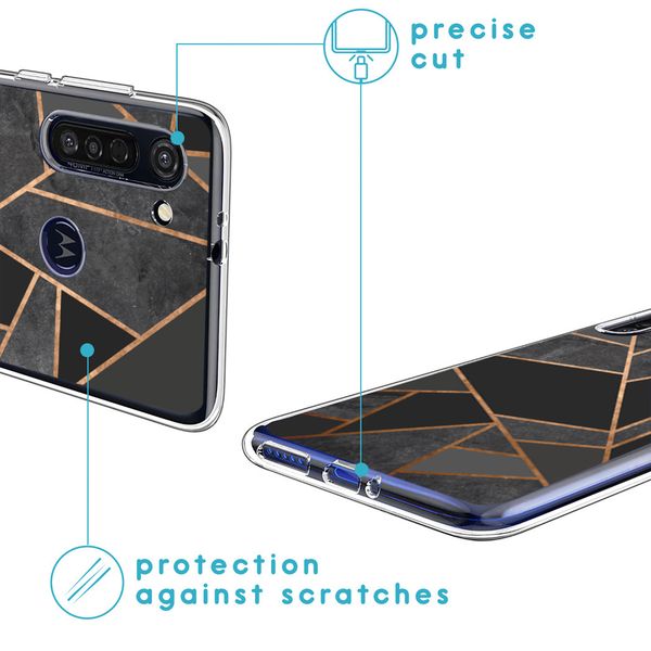 iMoshion Design hoesje Motorola Moto G8 Power - Grafisch Koper / Zwart