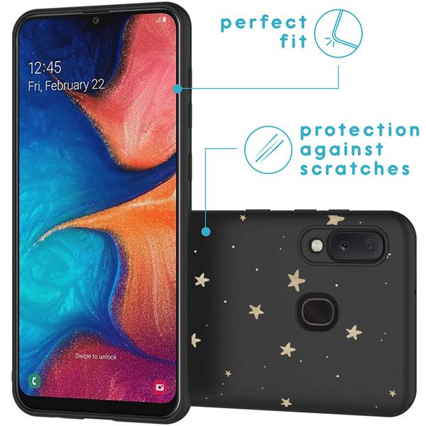 iMoshion Design hoesje Samsung Galaxy A20e - Sterren / Zwart