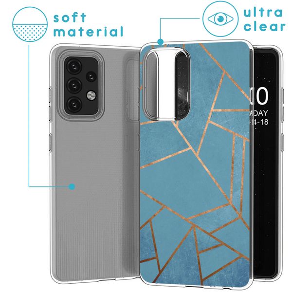 iMoshion Design hoesje voor Samsung Galaxy A52(s) (5G/4G) - Grafisch Koper / Blauw