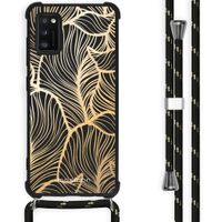 iMoshion Design hoesje met koord Samsung Galaxy A41 - Bladeren - Goud