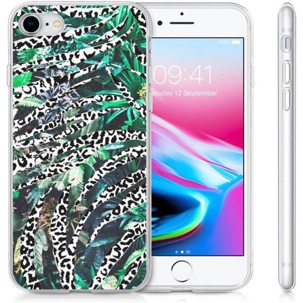 iMoshion Design hoesje iPhone SE (2022 / 2020) / 8 / 7 / 6s - Jungle -Wit