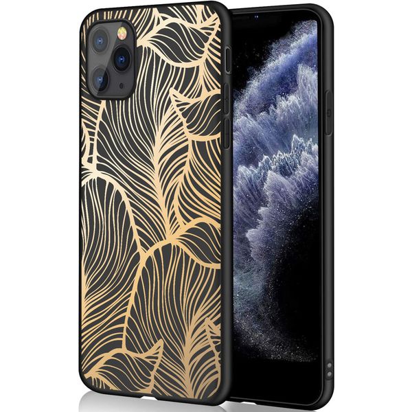 iMoshion Design hoesje iPhone 11 Pro - Bladeren / Zwart