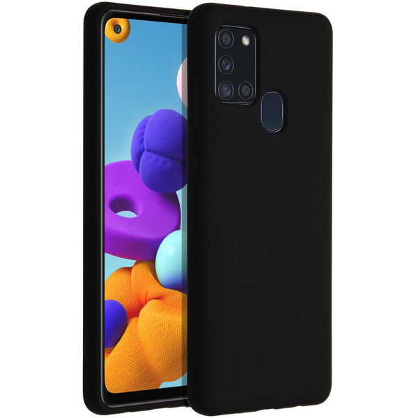 Accezz Liquid Silicone Backcover Samsung Galaxy A21s - Zwart