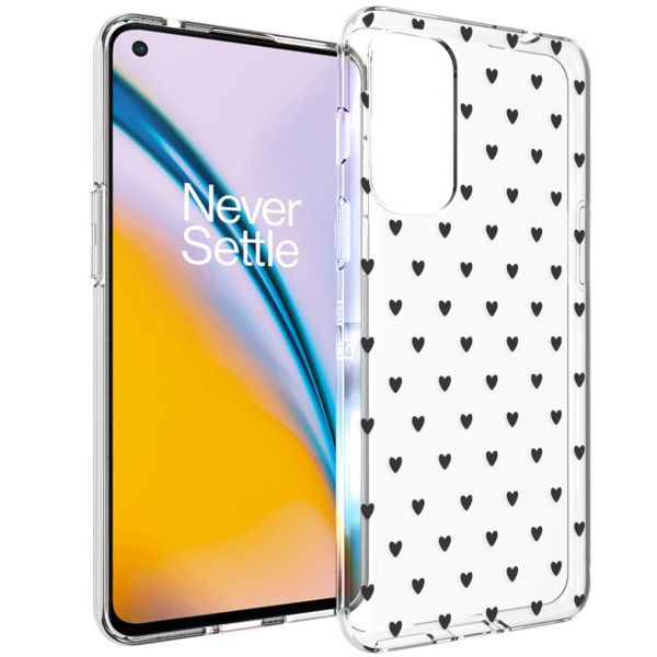 iMoshion Design hoesje OnePlus Nord 2 - Hartjes - Zwart