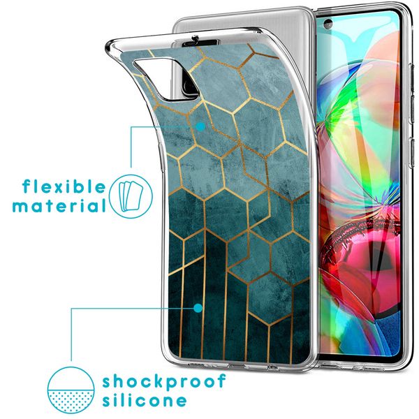 iMoshion Design hoesje Samsung Galaxy A71 - Patroon - Groen