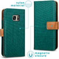 iMoshion Luxe Canvas Bookcase Samsung Galaxy S7 - Groen