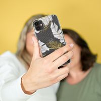 iMoshion Design hoesje iPhone Xr - Bladeren / Zwart