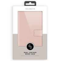 Selencia Echt Lederen Bookcase iPhone Xr - Roze