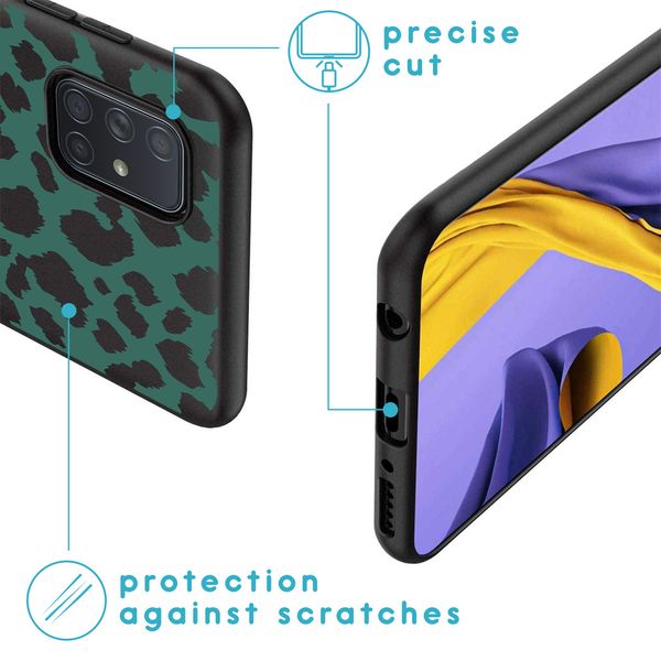 iMoshion Design hoesje Samsung Galaxy A71 - Luipaard - Groen / Zwart