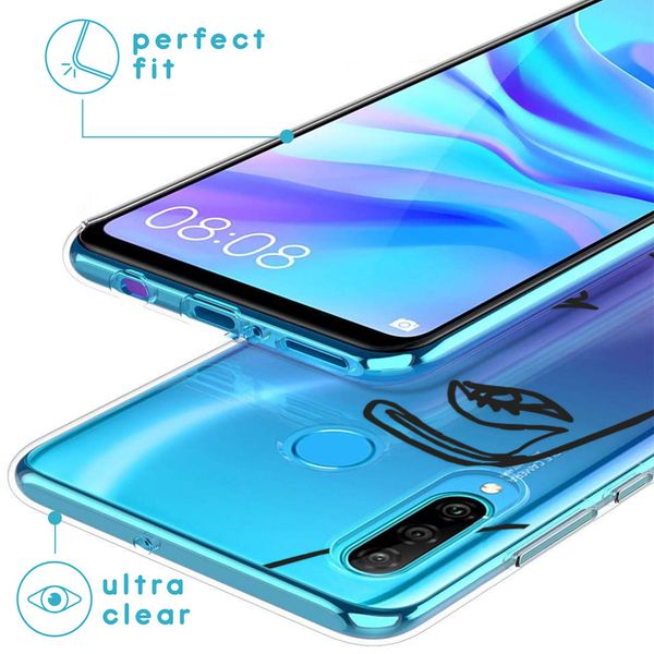 iMoshion Design hoesje Huawei P30 Lite - Abstract Gezicht - Zwart